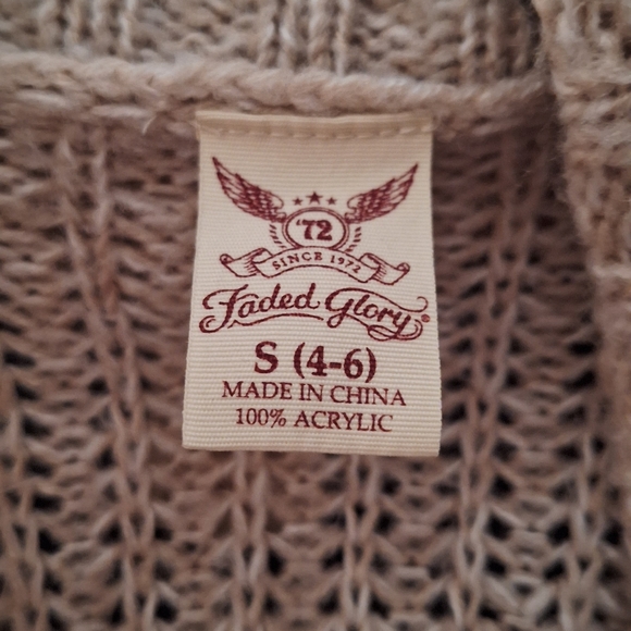 Faded Glory Mid-thigh Cardigan, Shawl Collar, 5 Buttons, Belted, Pockets! - Picture 6 of 7